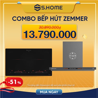 Combo bếp & hút mùi ZEMMER giá sốc chỉ 13.790k