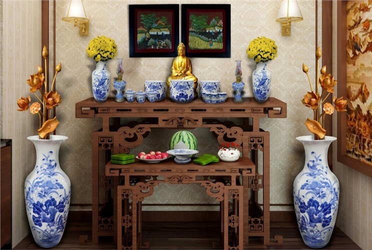 Cách trang trí bàn thờ gia tiên chuẩn, đẹp, dễ ứng dụng